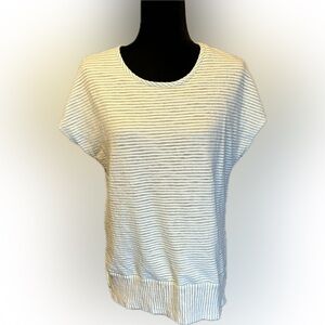 Chico’s Mint & White Striped Top size L